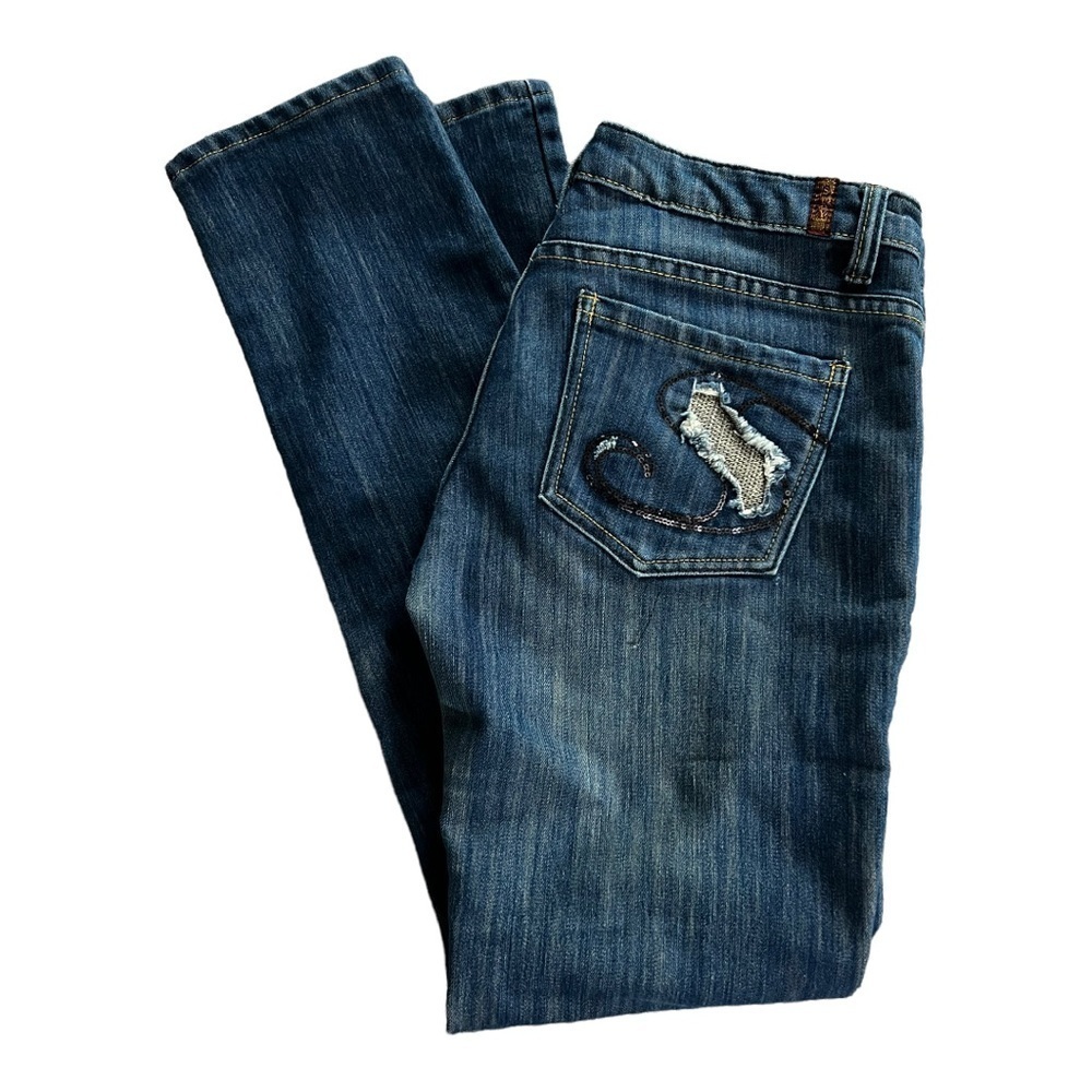 Sky Jeans straight leg embellished jeans size 7